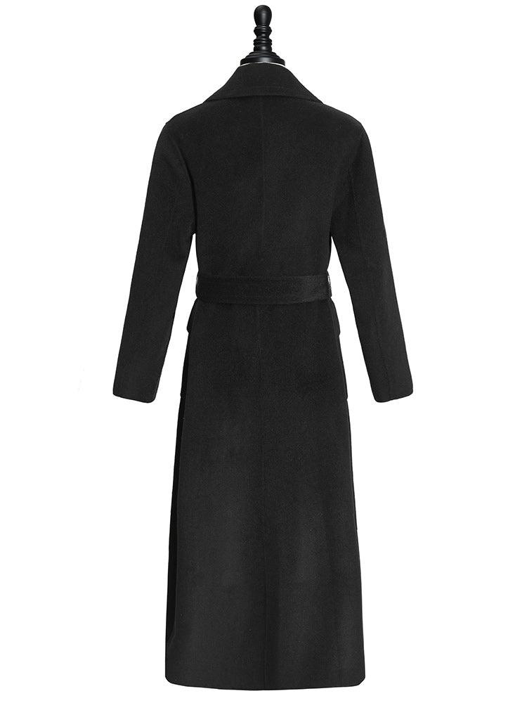 Black Slim Cashmere Overcoat GOELIA