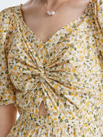 Floral Puff Sleeve Dress GOELIA