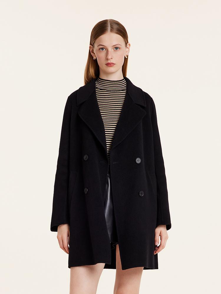 Wool And Cashmere Double-Faced Notched Lapel Coat GOELIA