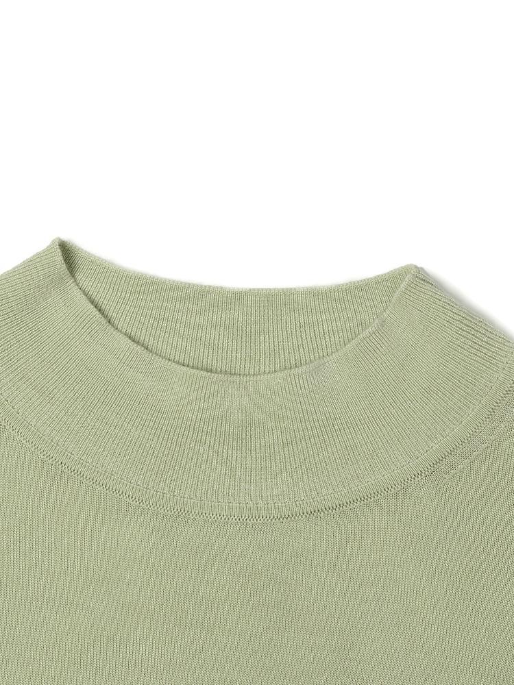 Machine Washable Wool Slim Mock Neck Sweater GOELIA