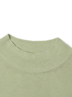 Machine Washable Wool Slim Mock Neck Sweater GOELIA