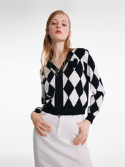 Tencel Woolen Cardigan With A Detachable Brooch GOELIA