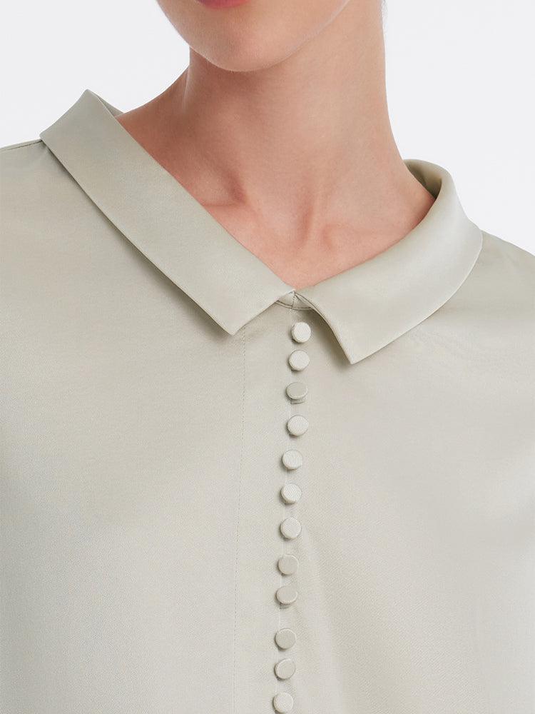 Mulberry Silk Lapel Collar Shirt GOELIA