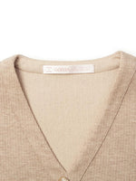 Beige Knit V-Neck Dress GOELIA
