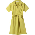 Single-Breasted V-Neck Dress GOELIA