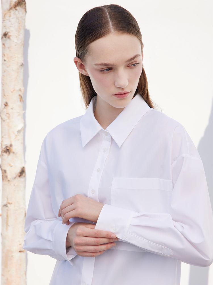 White Oversized Cotton Shirt GOELIA