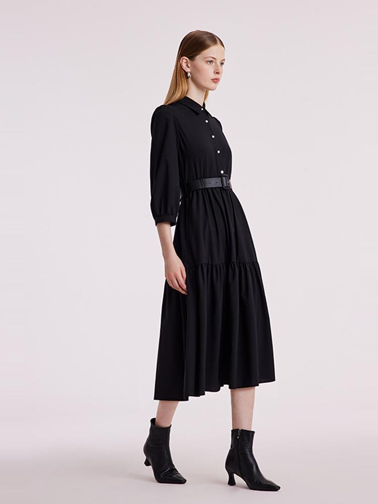 Machine Washable Silk And Woolen Dress GOELIA