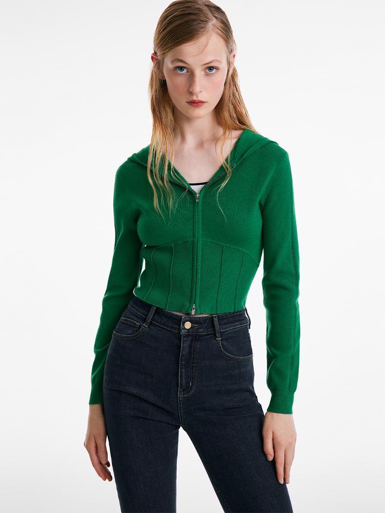 Cardigan Slim En Tencel Et Laine 