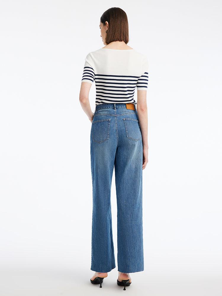 Blue And White Striped Skinny Jersey GOELIA