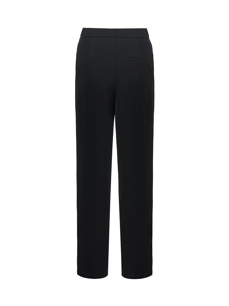 Black Straight Full Length Pants GOELIA