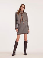 Washable Wool Patchwork Jacket And Skirt Two-Piece Suit GOELIA