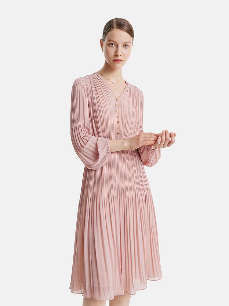 Pink Ruched Dress GOELIA