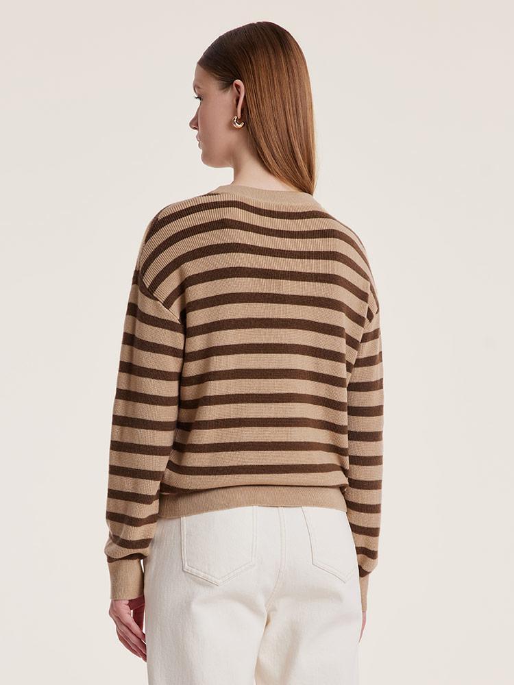 Machine Washable Wool Stripe Sweater GOELIA