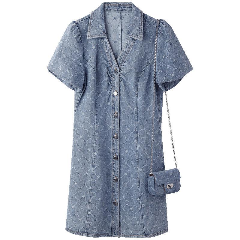 Heady Jacquard Denim Dress GOELIA