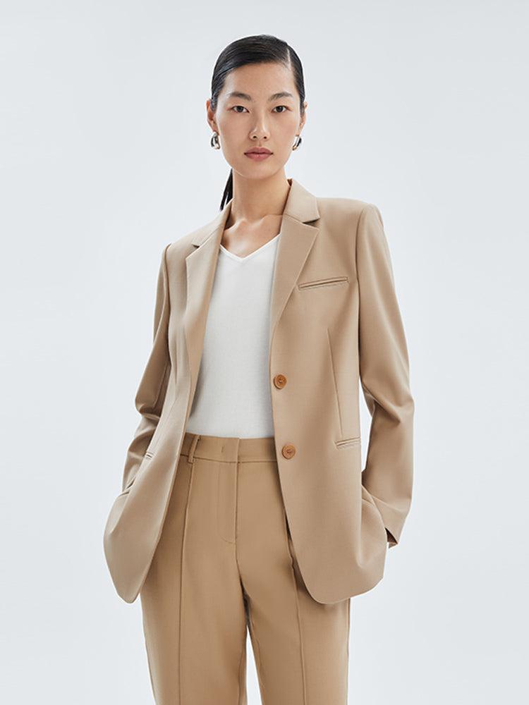 Mid-Length Worsted Wool Blazer GOELIA