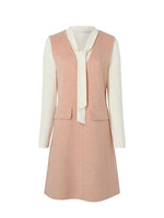 Pure Double-Faced Wool Vest Dress And Shirt Two-Piece Set With Beret GOELIA