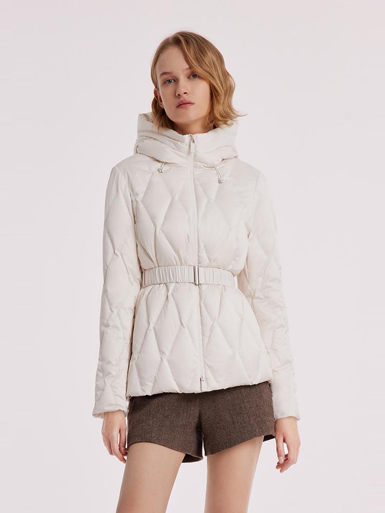 White Hooded Goose Down Garment GOELIA