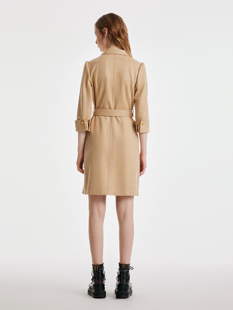 Faux Suede Dress With Belt GOELIA