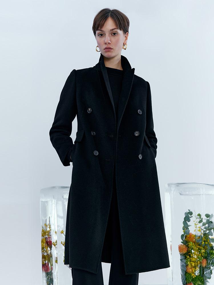 Double-Breasted Cashmere Double Woolen Coat GOELIA