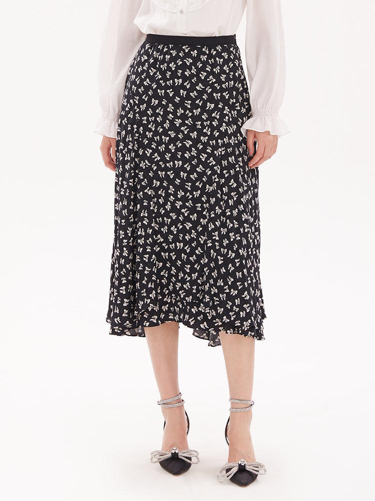 Bowknot Printed Fishtail Skirt GOELIA