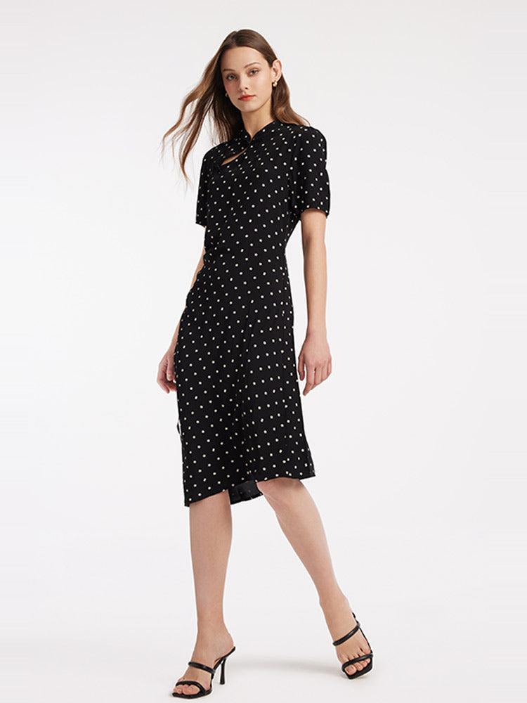 Cheongsam Drawstring Printed Dress GOELIA