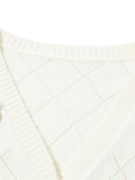 Three-dimensional Hand Crocheted Flower Pearl Cardigan GOELIA