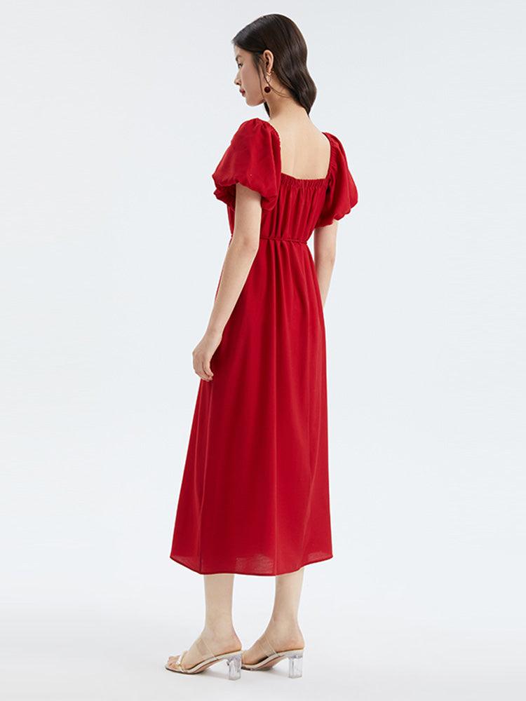 Acetate One-Shoulder Long Dress GOELIA