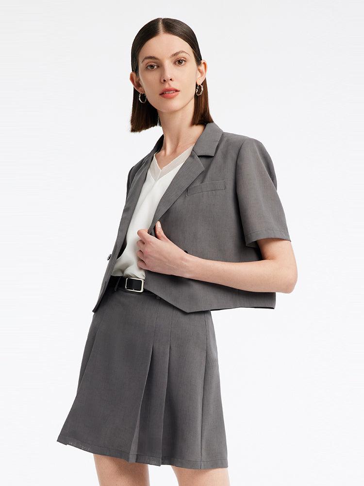 Two-Piece Suit Crop Blazer And Skort GOELIA