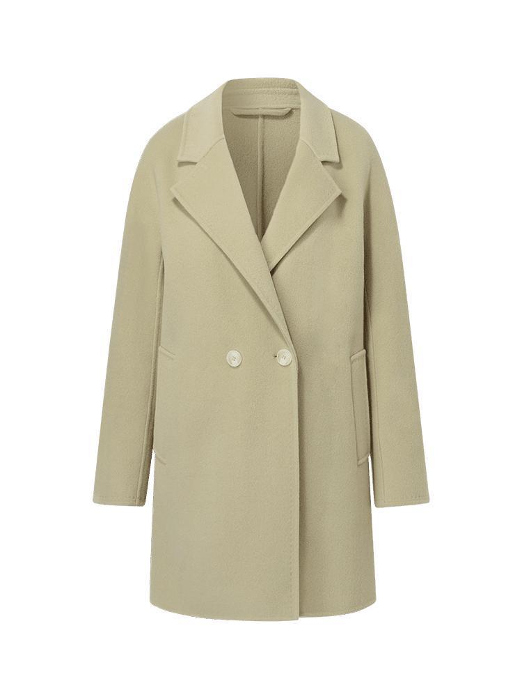 Pure Wool Mid-Length Notched Lapel Double-Faced Coat GOELIA