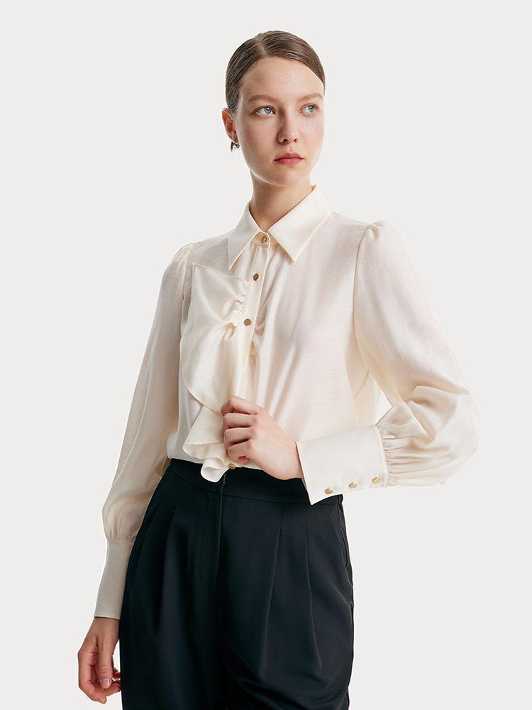 Acetate Ruched Shirt GOELIA