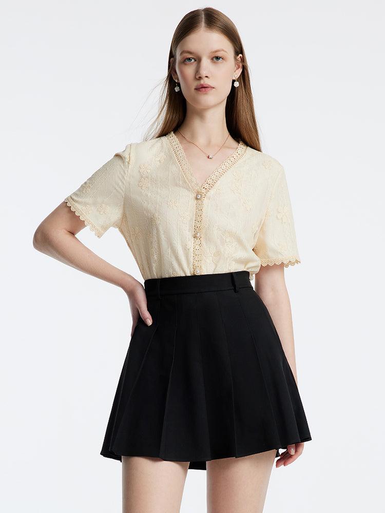 Embroidered Mesh Top GOELIA