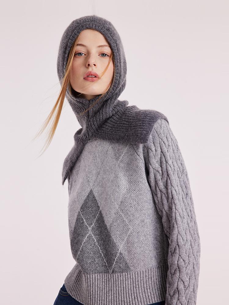 Grey Wool Jacquard Sweater