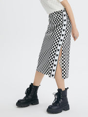 Checkerboard Knit Skirt GOELIA