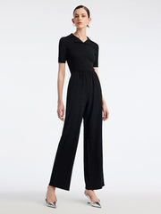 Black Straight Full Length Pants GOELIA