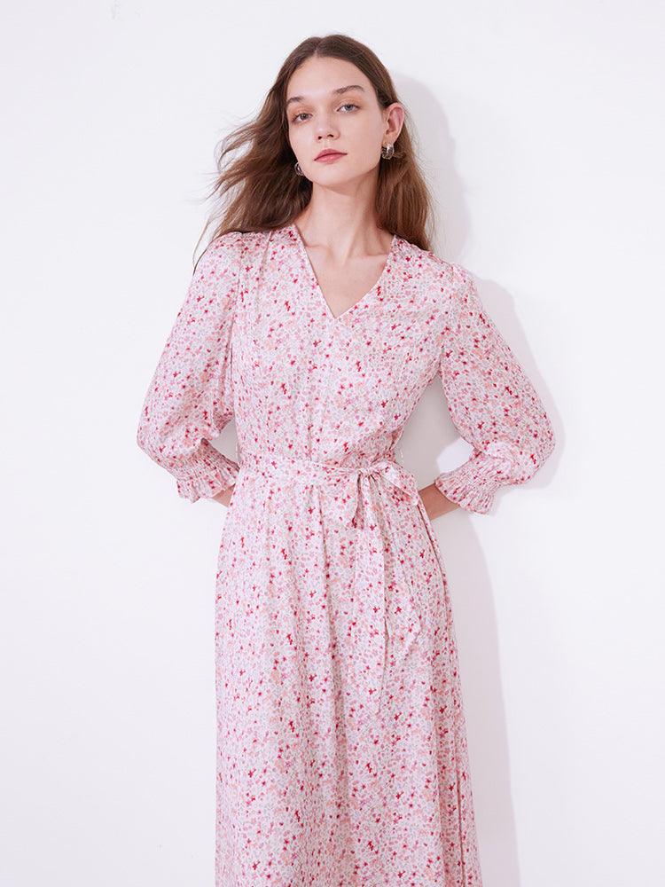 Pink  Sweet Cherry Print Dress GOELIA