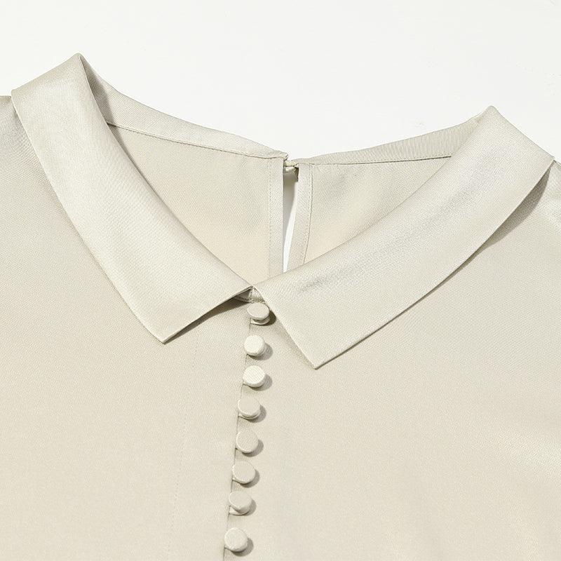 Mulberry Silk Lapel Collar Shirt GOELIA