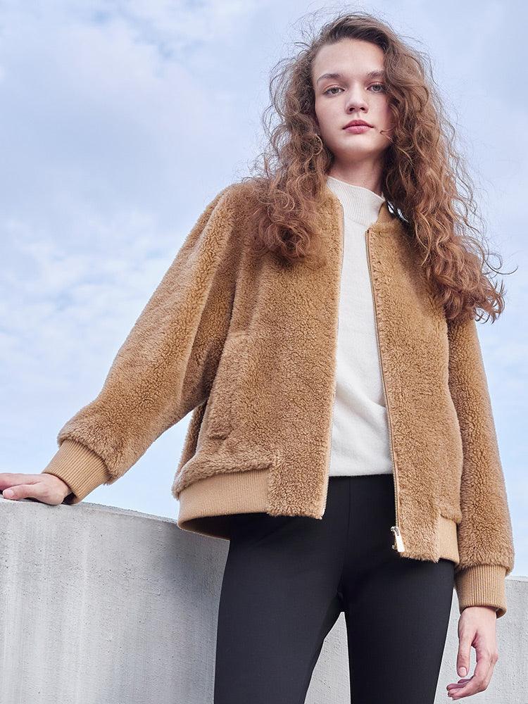 Brown Teddy Wool Jacket GOELIA