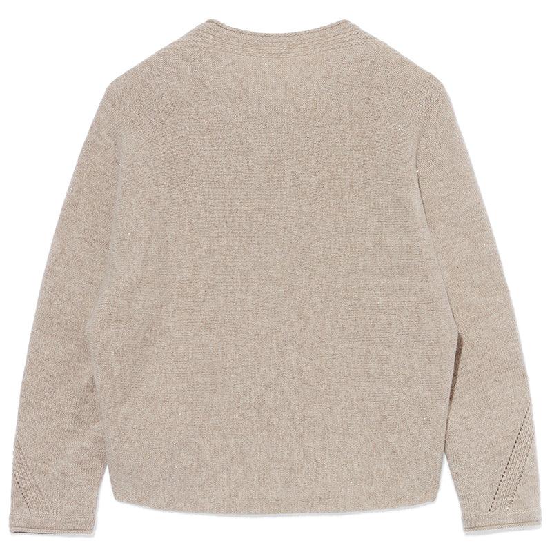 Woolen  Light Camel Sequins Sweater GOELIA