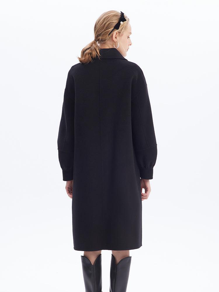 Oversized Bow Knot Woolen Coat GOELIA