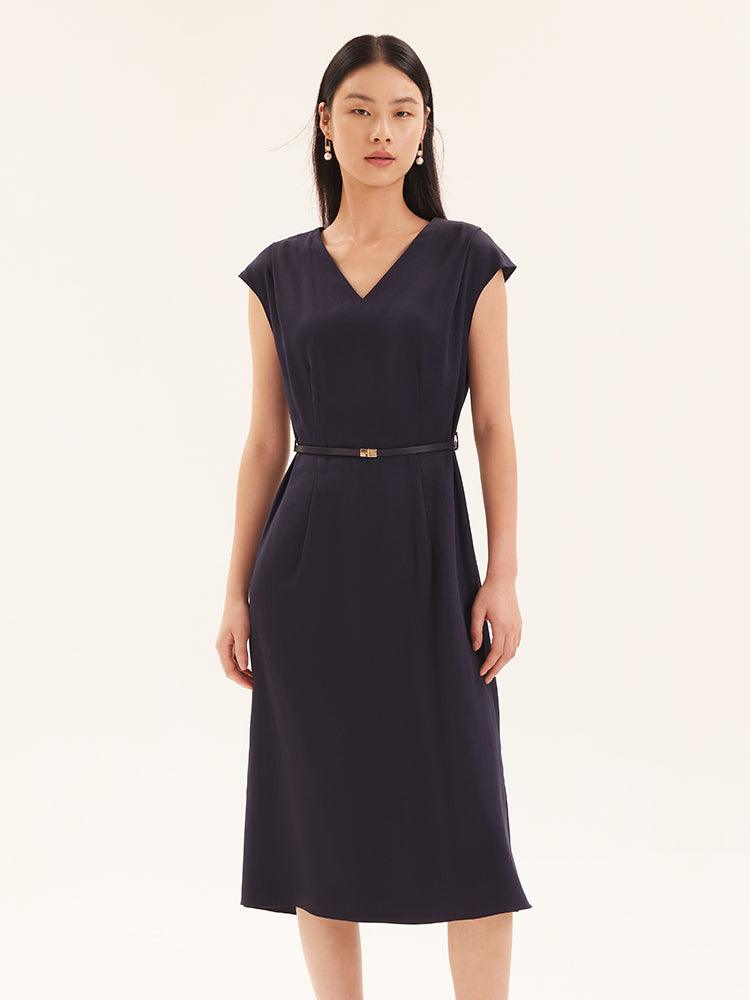 V-neck Tencel Dress GOELIA