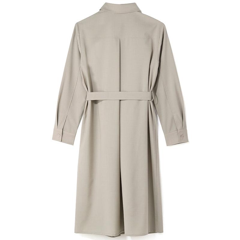 Worsted Wool Trench-Style Dress GOELIA