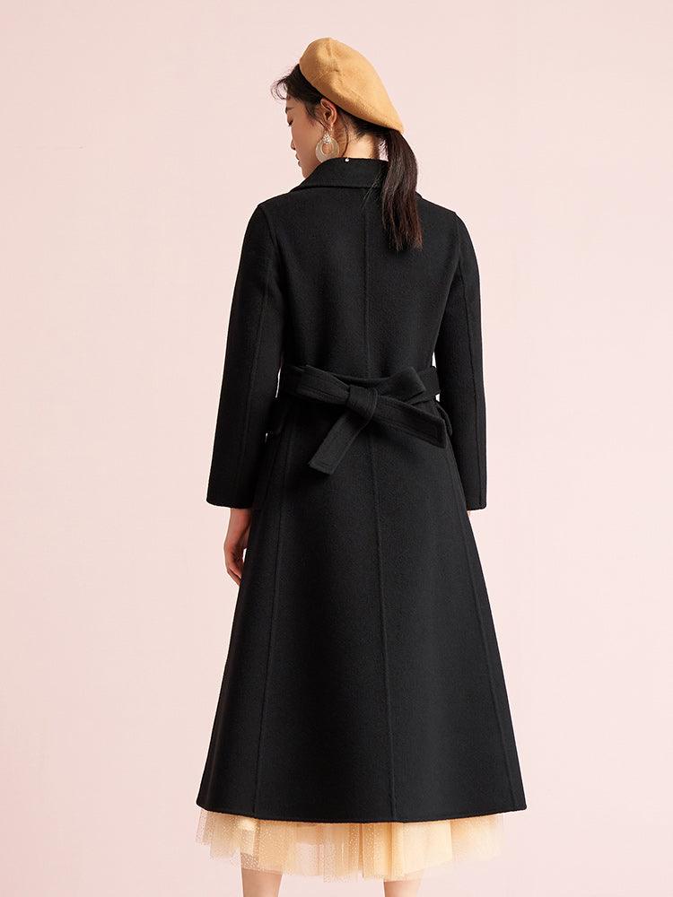 Black Slim Cashmere Overcoat GOELIA