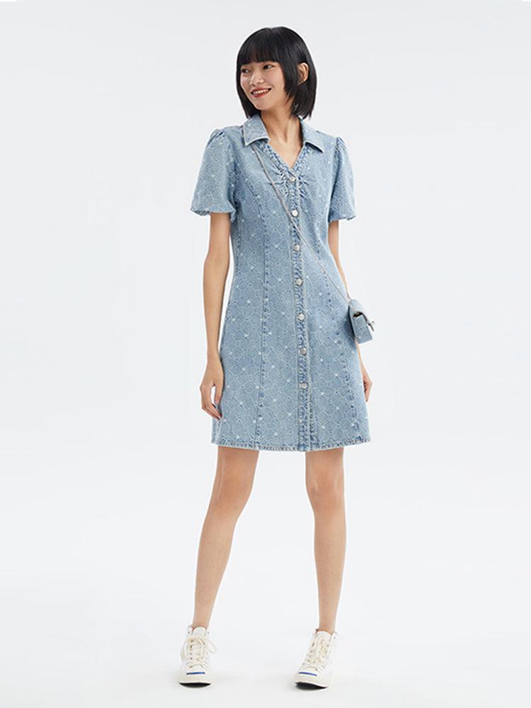 Heady Jacquard Denim Dress GOELIA