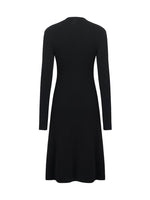 Black Pure Cashmere Mock Neck Knit Dress GOELIA
