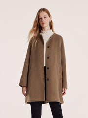 Tencel Wool Double-Faced Coat With Scarf GOELIA