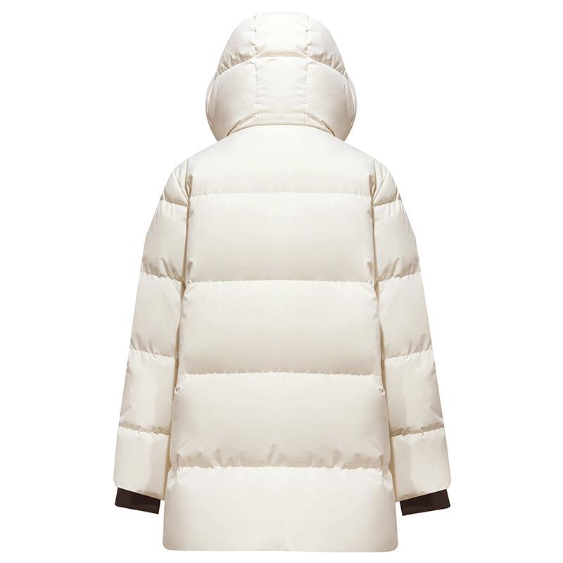 Contrast Hooded Goose Down Jacket - goelia1995dev