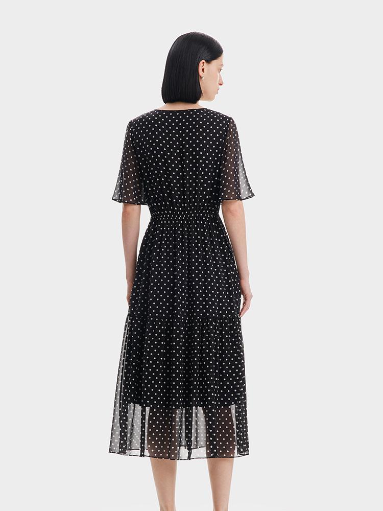 10 Momme Polka Dots Silk Dress GOELIA