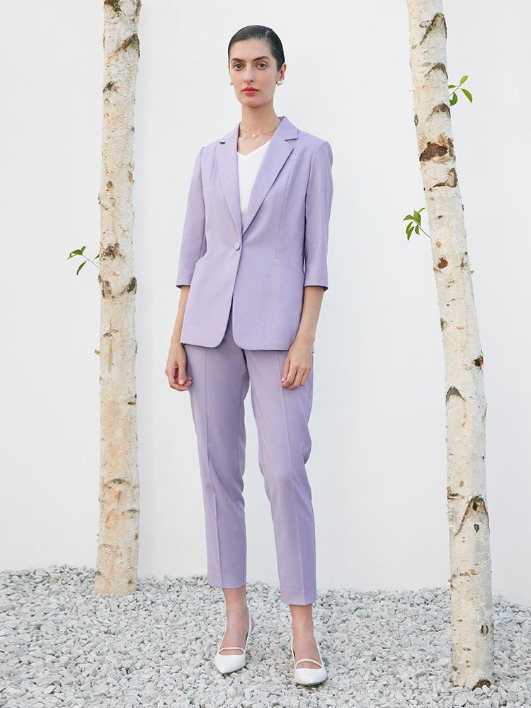 Purple Worsted Wool Blazer GOELIA