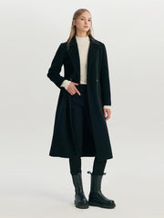 Single-Breasted Mulberry Silk  Woolen  Coat GOELIA