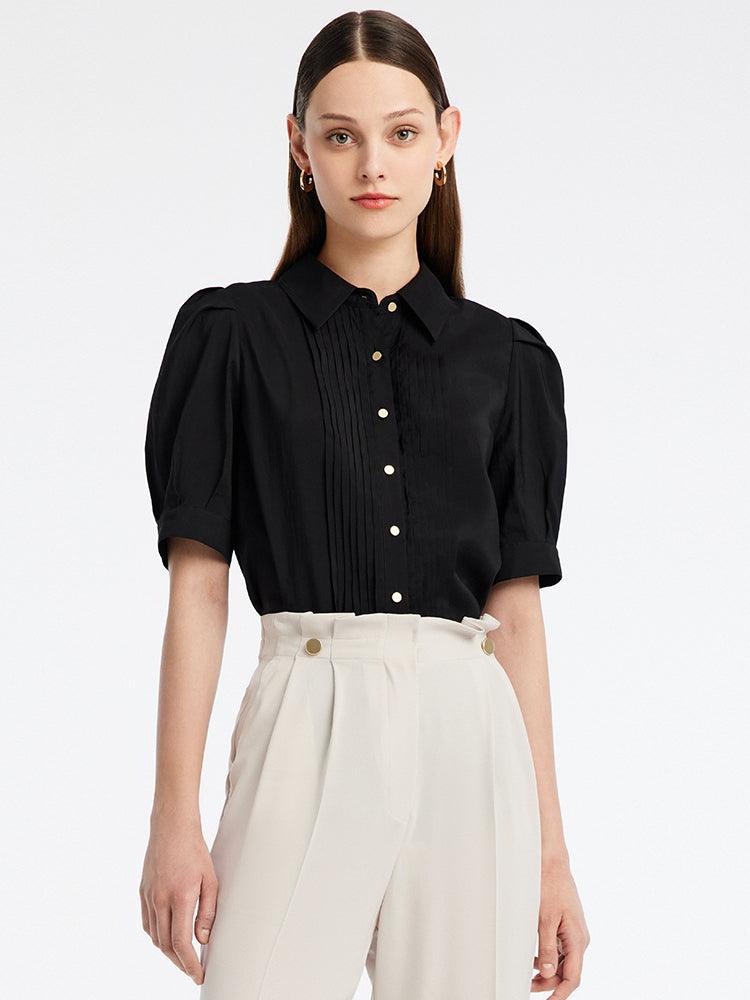 Black Lapel Collar Shirt